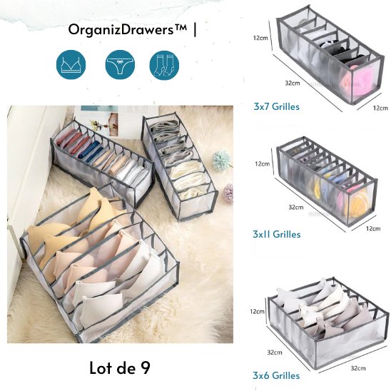 Organisateur de sous-vêtements | OrganizDrawers™ - Chez-Moi Épuré